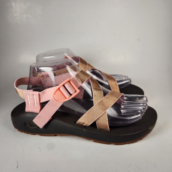 CHACO Women's Z/Cloud Sandals Size 9 Metallic Rose Waterproof Chacogrip Comfort - Picture 2 of 9
